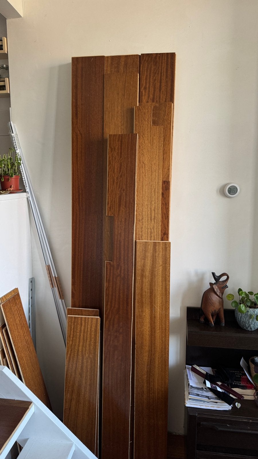 Laminaat eikenhout toplaag - circa 5m2, Ophalen, Gebruikt, 50 tot 150 cm, 5 tot 10 m²