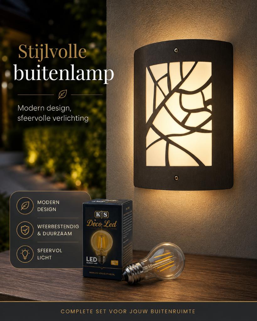 Landelijke buitenlamp roestkleurig, Teske, IP44, Tuin en Terras, Buitenverlichting, Gebruikt, Wandlamp, IJzer, Minder dan 50 watt