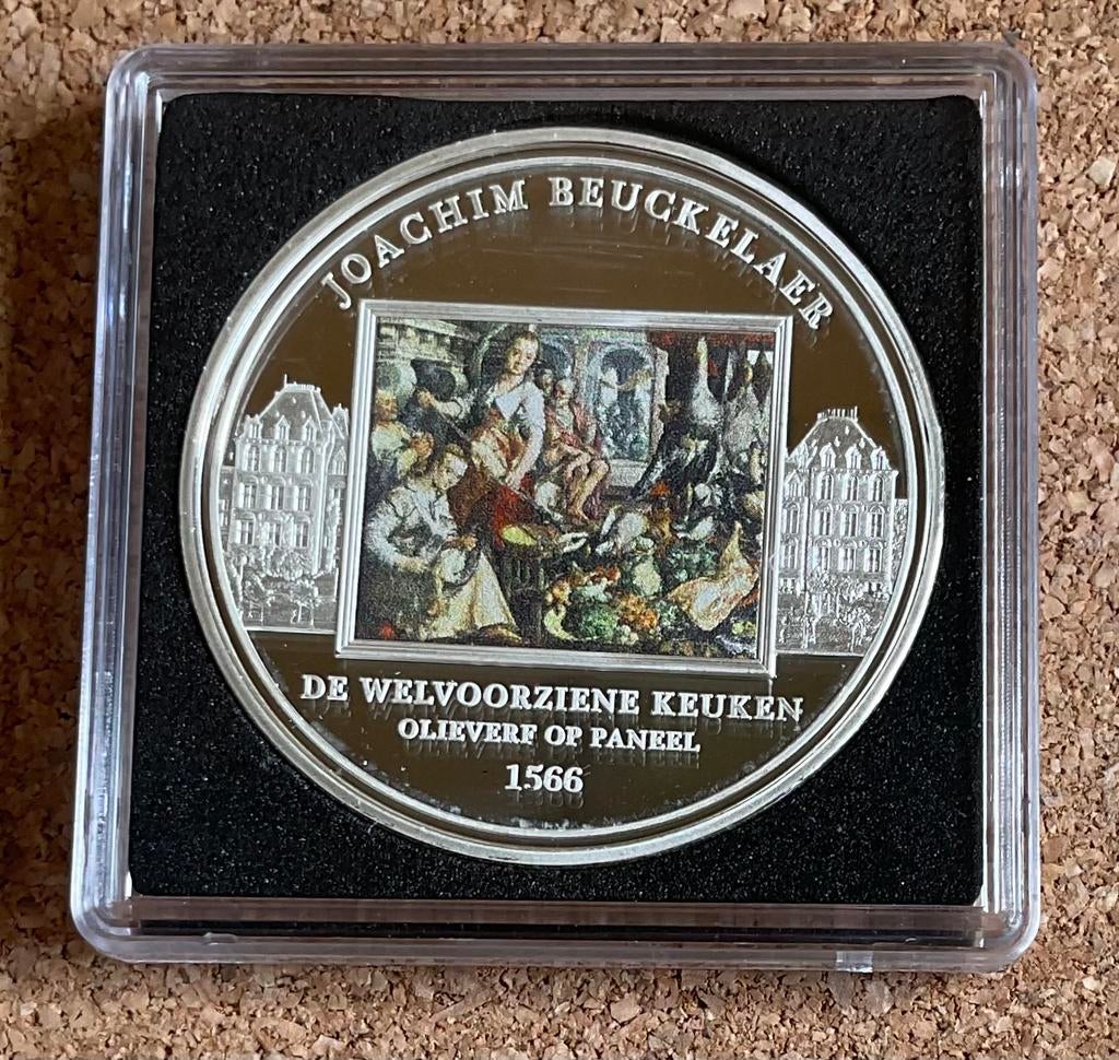 Penning Rijksmuseum Joachim Beuckelaer Welvoorziene Keuken, Postzegels en Munten, Ophalen of Verzenden, Overige materialen, Nederland