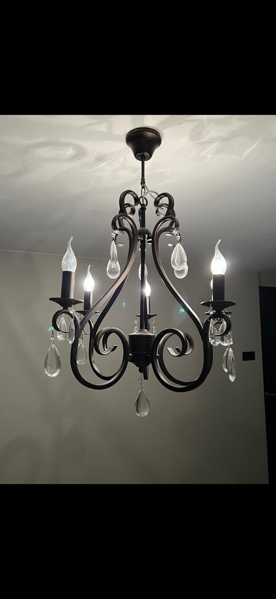 Collectione Milano Hanglamp set - Mat Brons (5- & 6-lichts), Ophalen, Nieuw, Metaal, E14 (klein)