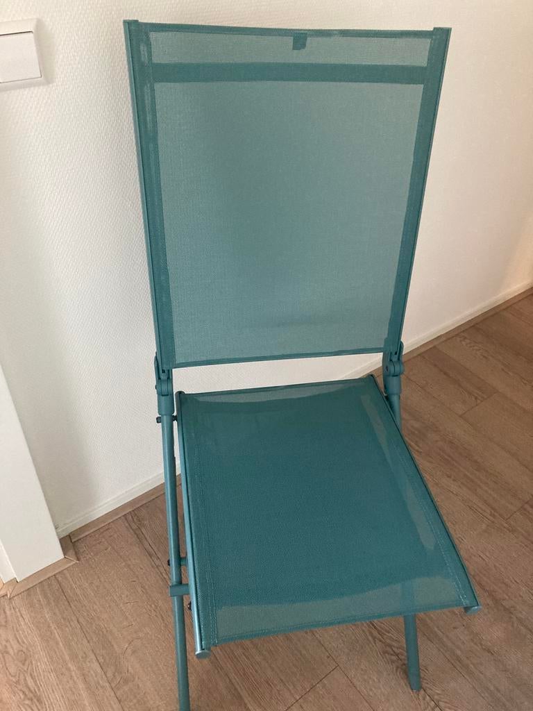 Inklapbare tuinstoel, groen merk Quechua vouw stoel comfort, Caravans en Kamperen, Ophalen, Zo goed als nieuw, Campingstoel