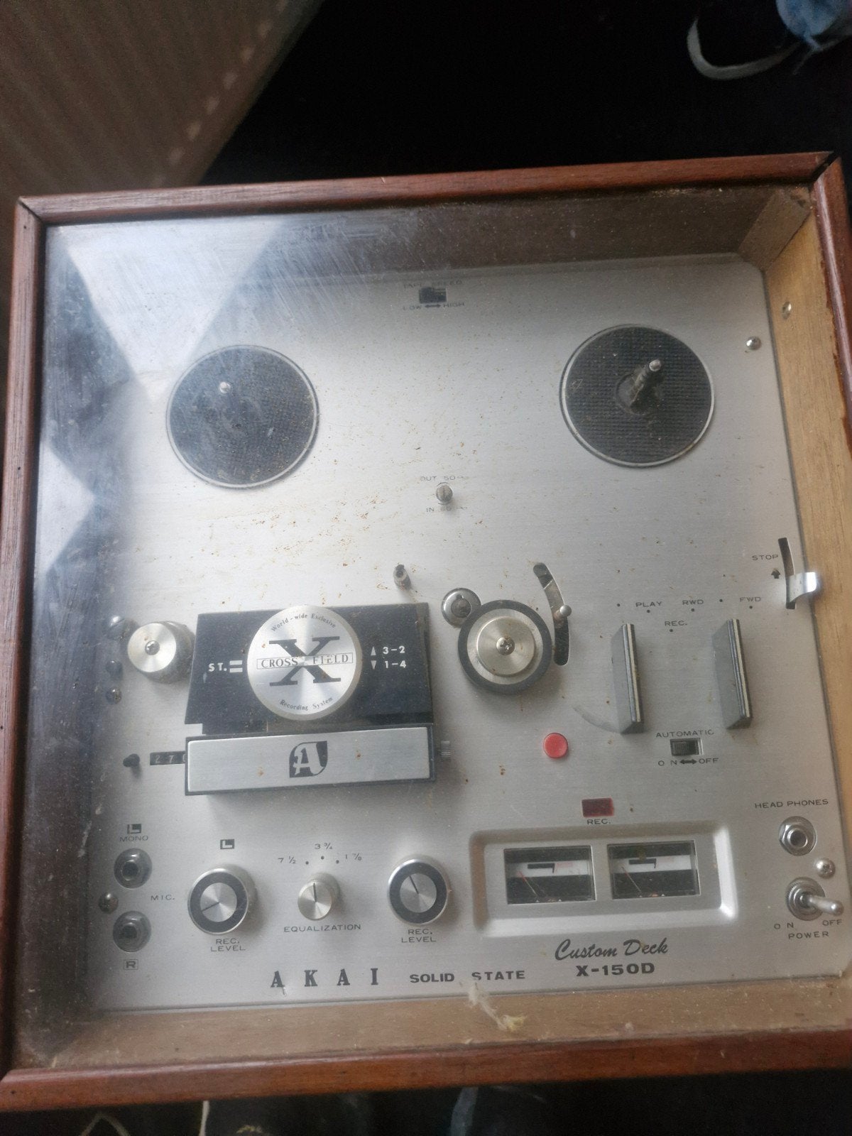 Akai X-150D Solid State Bandrecorder, Ophalen of Verzenden, Defecte bandrecorder, Met stofkap