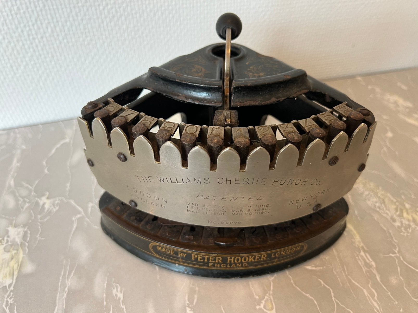 Antieke Williams cheque perforator, Ophalen of Verzenden