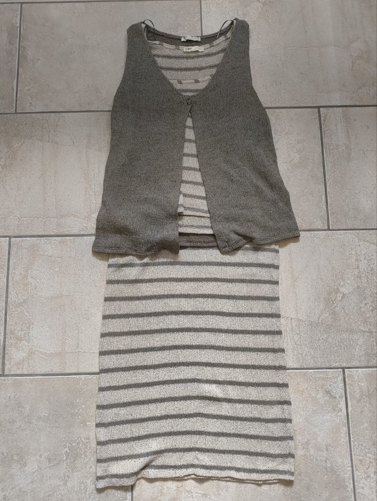 Pull & Bear gestreepte top en vest met rok set, maat L, Pull & Bear, Ophalen of Verzenden, Nieuw