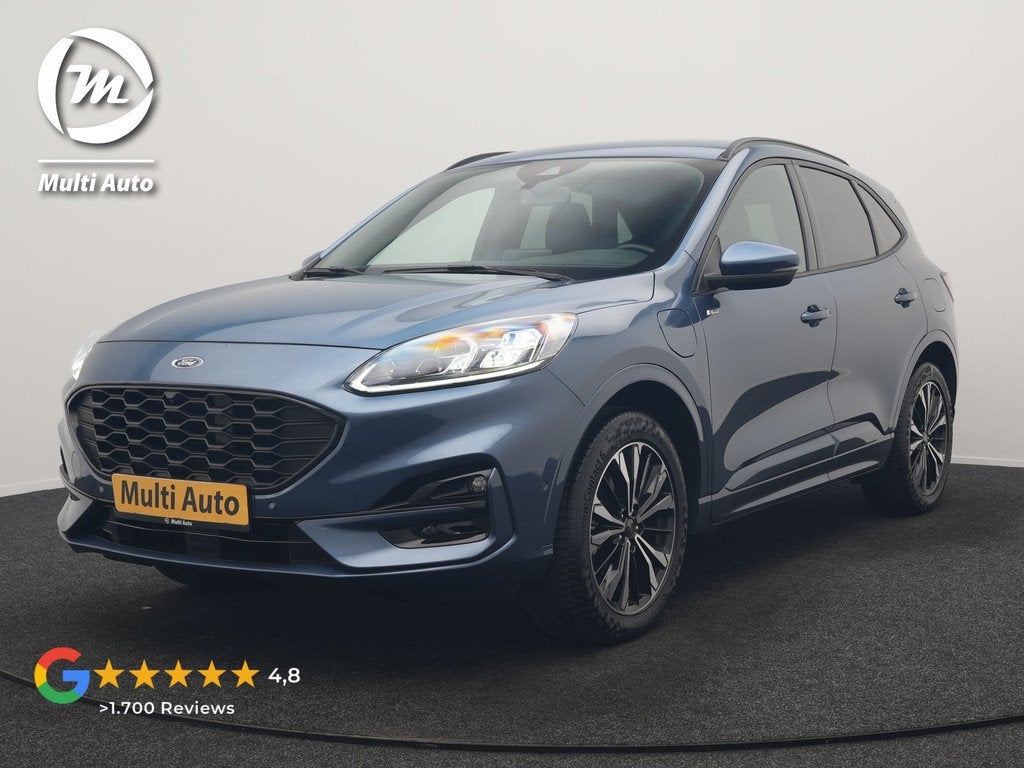 Ford Kuga 2.5 ST-Line X PHEV 225pk Dealer O.H. | Trekhaak Af, Auto's, Ford, Gebruikt, Zwart, 4 cilinders, Blauw