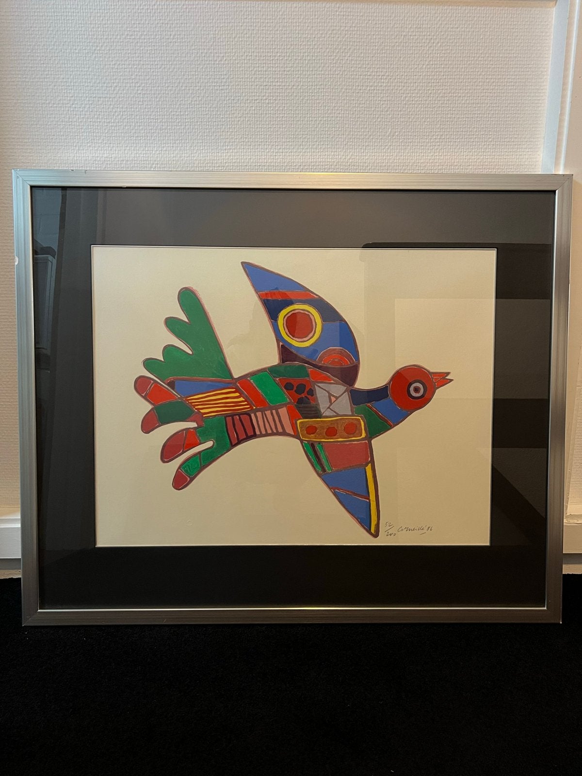 Corneille '86 - Vrolijke vogel - Gesigneerd en ingelijst, Antiek en Kunst, Kunst | Schilderijen | Klassiek, Ophalen, Expressionistisch