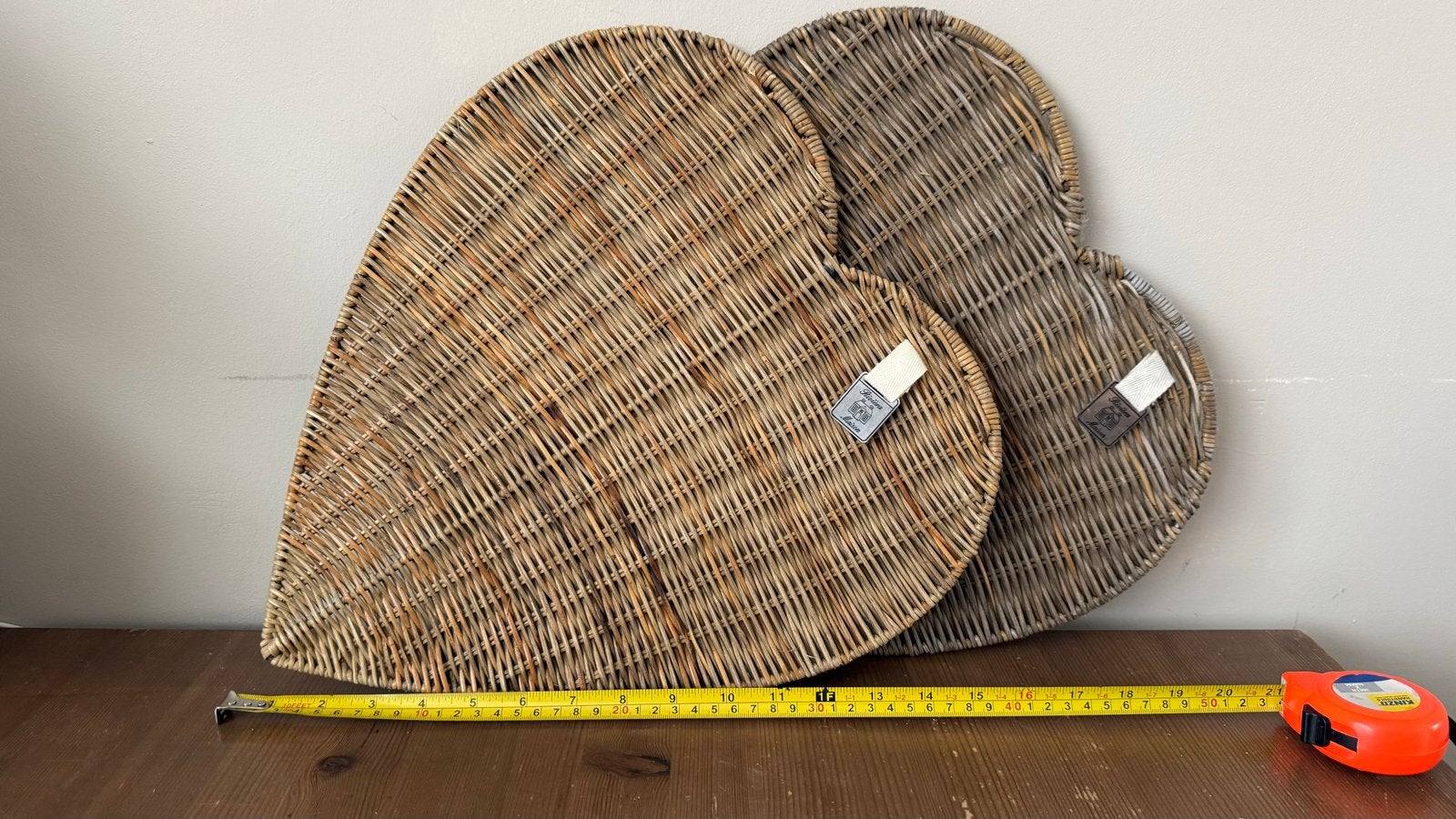 Rivièra Maison rotan hart placemat (set van 2), Ophalen of Verzenden, Natuurlijk materiaal, Bruin, Landelijk