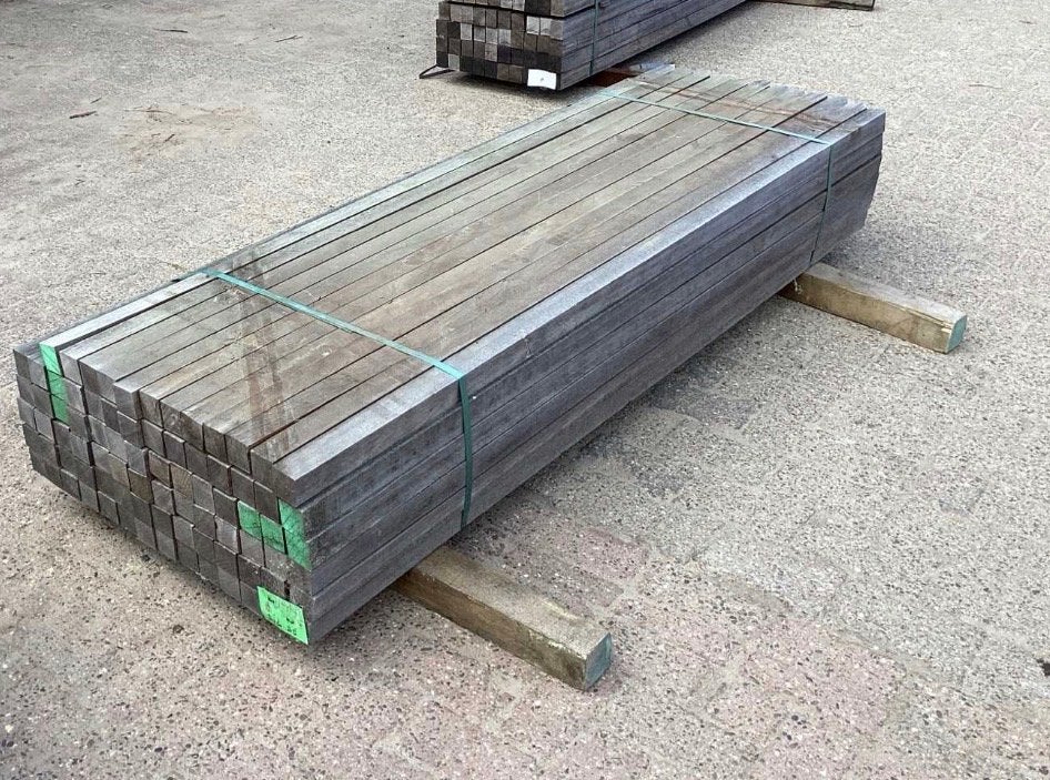 Gepubte hardhouten palen -5x5 cm 2 meter lang, Ophalen, Palen, Nieuw, Hardhout