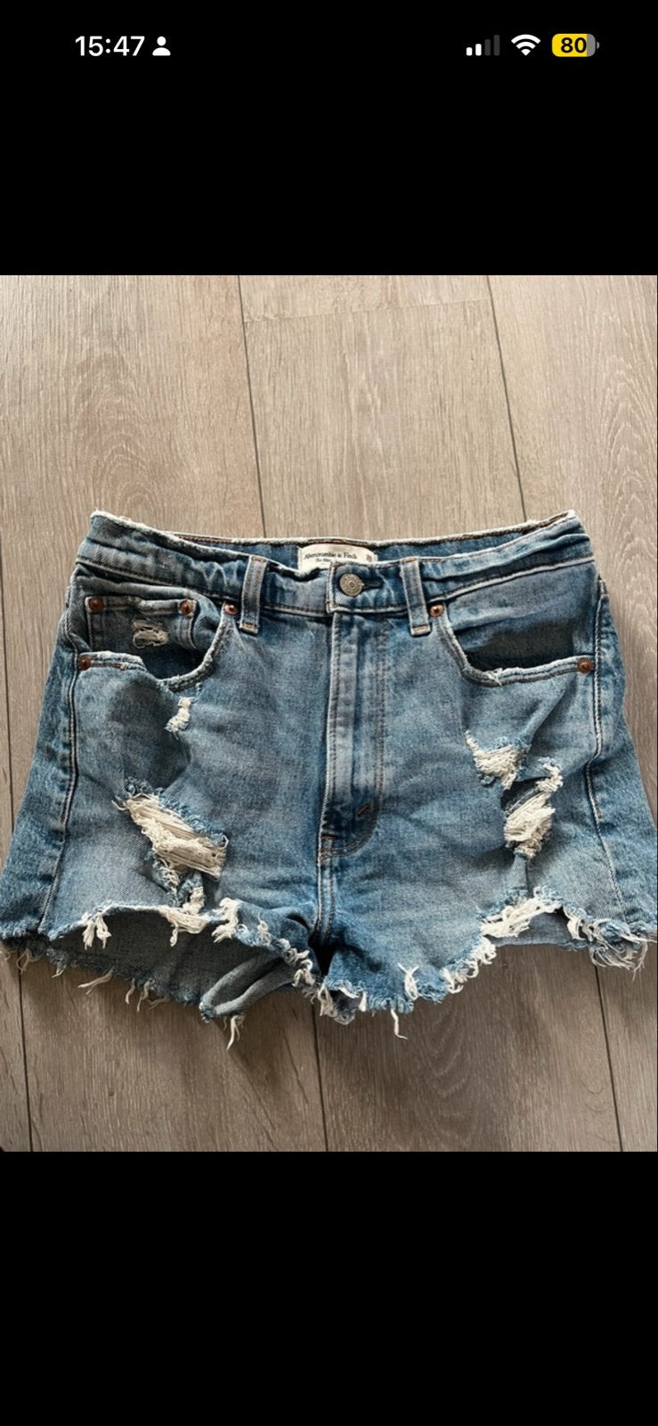 Abercrombie & Fitch High Rise Mom Short - Maat 26, Ophalen of Verzenden, Gedragen, Blauw, W27 (confectie 34) of kleiner