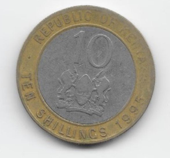 Kenia 10 shillings 1995 KM# 27, Postzegels en Munten, Munten | Afrika, Verzenden, Overige landen, Losse munt