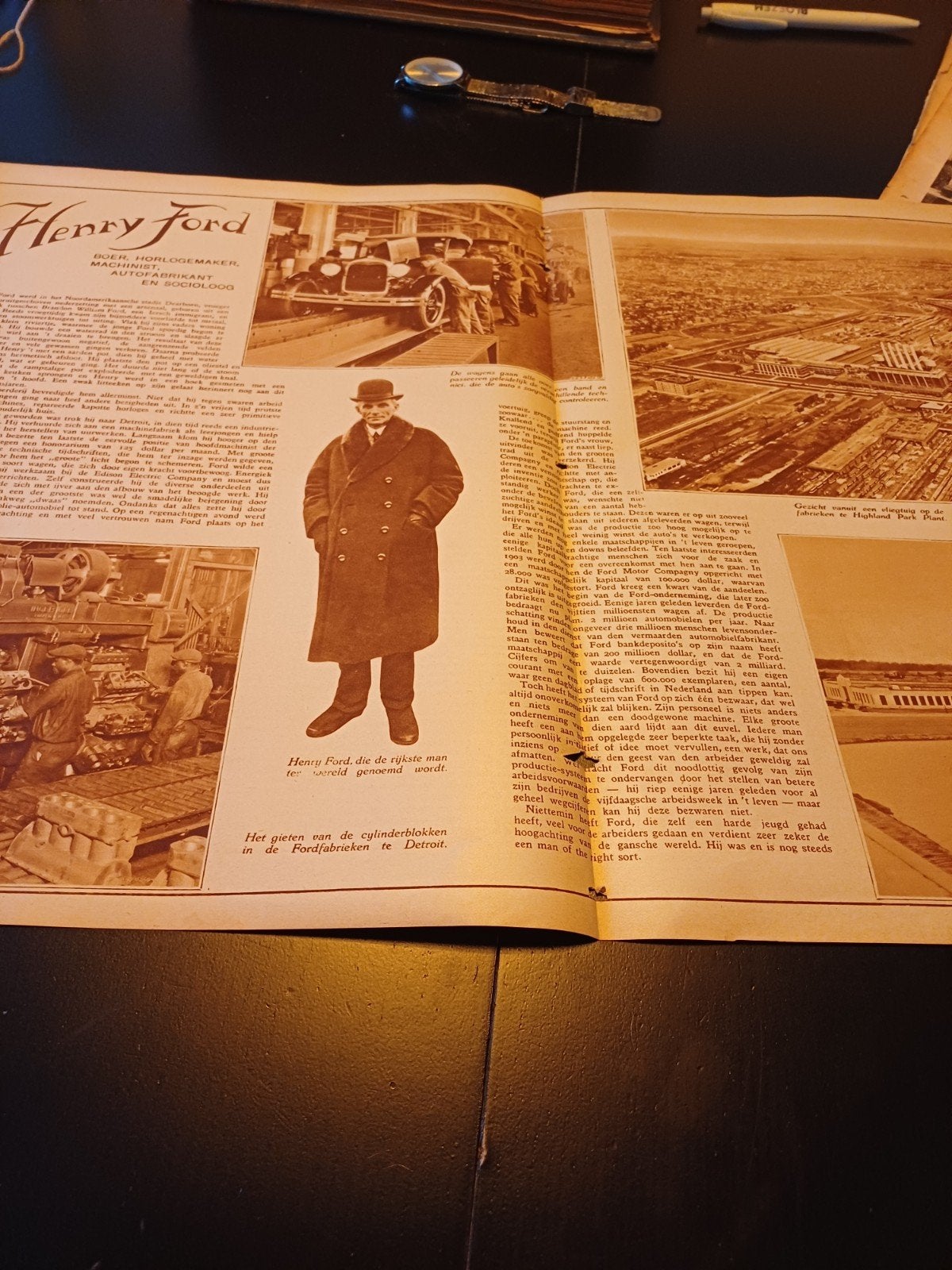 artikel over Henry Ford 1929, Ophalen of Verzenden, Gebruikt, Auto's