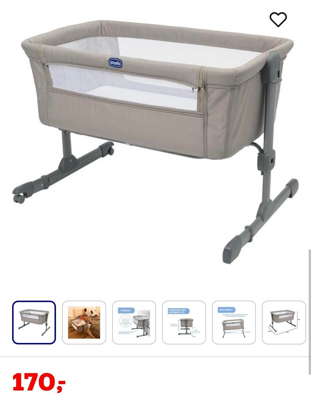 Chicco Next2Me babybedje - co sleeper bedje, Ophalen of Verzenden, Zo goed als nieuw, Wieg