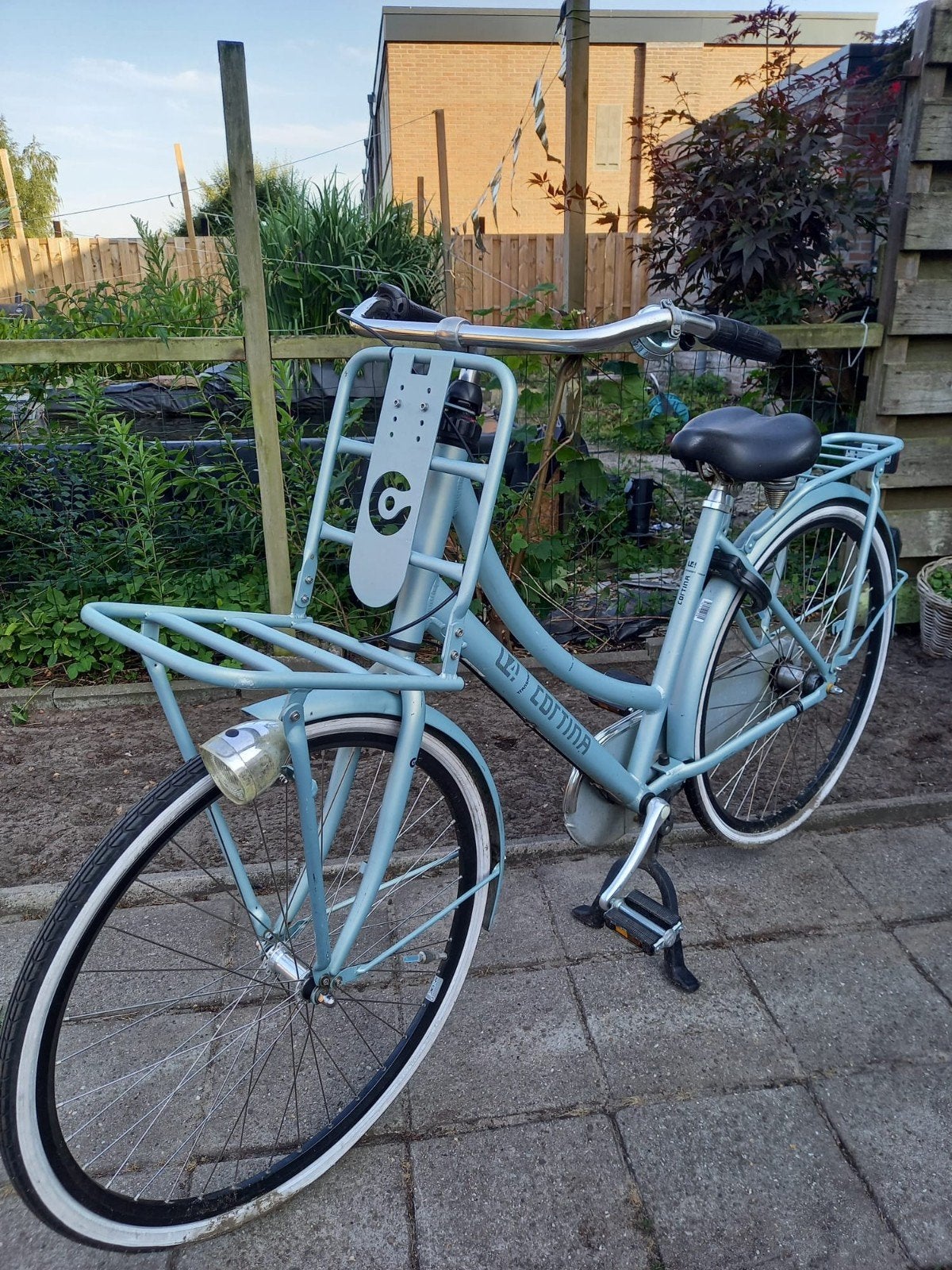 Cortina U4 Transportfiets - 3 versnellingen licht blauw mat, 53 tot 56 cm, Versnellingen, Zo goed als nieuw, Trommelrem