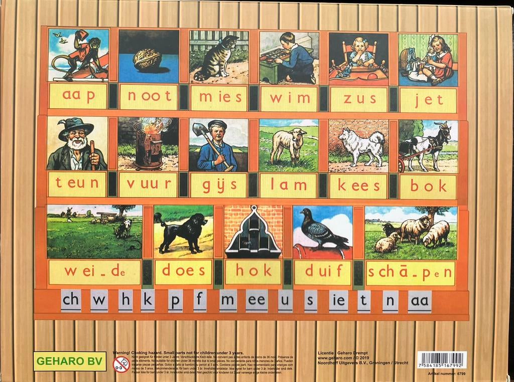 aap—noot—mies—leesplankje met 76 letters bijgeleverd, Ophalen of Verzenden, Nieuw, Overige typen