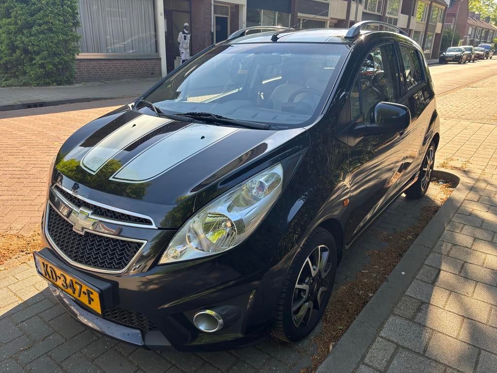 Chevrolet Spark 1.0 2012 Zwart MET ingebouwde scherm, Voorwielaandrijving, 839 kg, 4 cilinders, Particulier