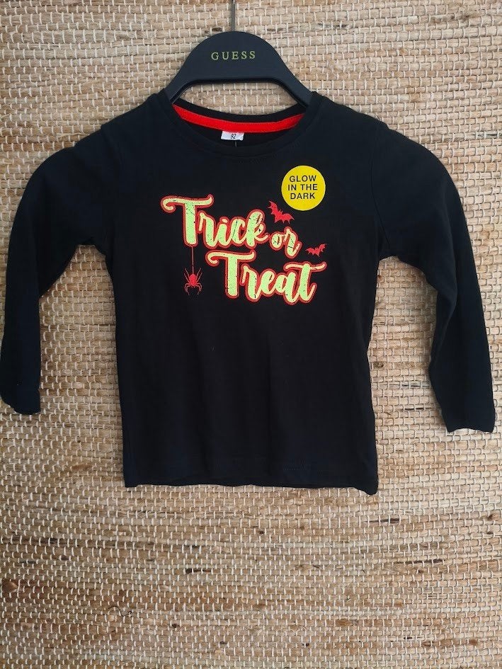 Nieuw kinder longsleeve Halloween ‘’Glow in the dark’’, Ophalen of Verzenden, Nieuw, Kostuum, Halloween of Griezel