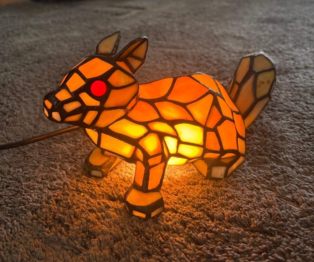 Tiffanylamp Eekhoorn, Ophalen, Zo goed als nieuw, Tiffany, Minder dan 50 cm