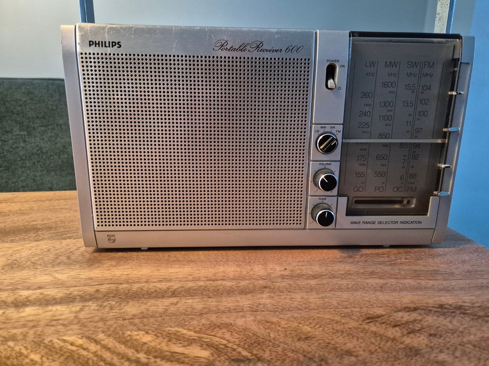 Philips Portable Receiver 600 Wereldontvanger Vintage, Audio, Tv en Foto, Ophalen of Verzenden, Gebruikt, Wereldontvanger