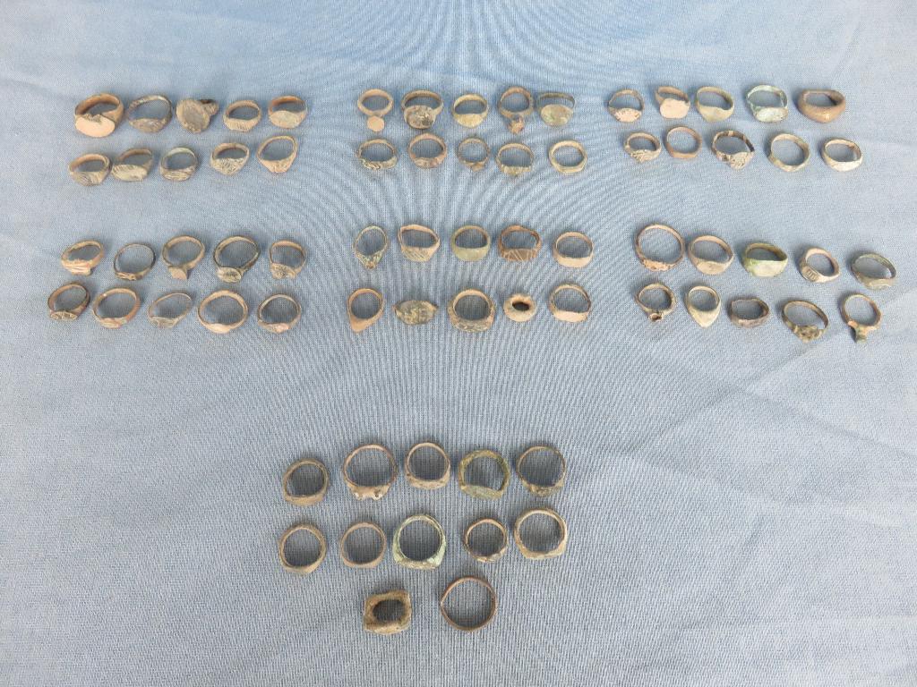 Archeologische (zegel) ringen in brons - bodemvondsten, Ophalen of Verzenden, Brons, Ring