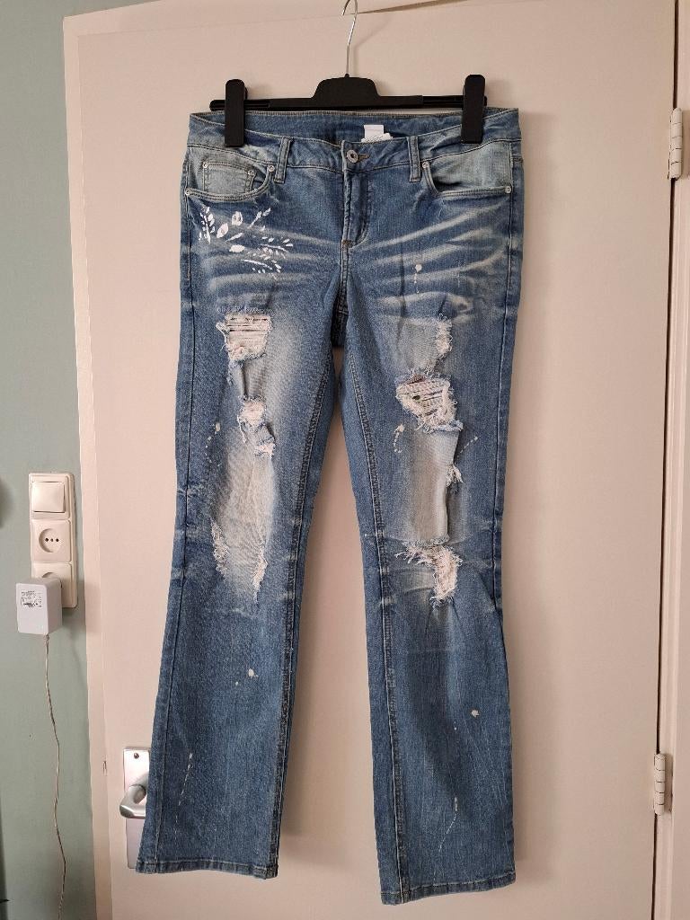 Ripped Jeans, Kleding | Dames, Spijkerbroeken en Jeans, Rainbow, Blauw, Ophalen of Verzenden, W30 - W32 (confectie 38/40)