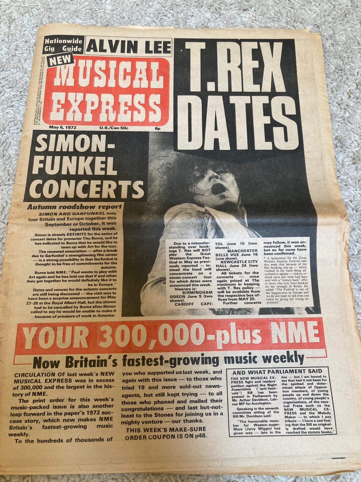 NME 6 mei 1972 JOE COCKER Alvin Lee BLUE WEAVER Tom Jones, Ophalen of Verzenden, Muziek, Film of Tv