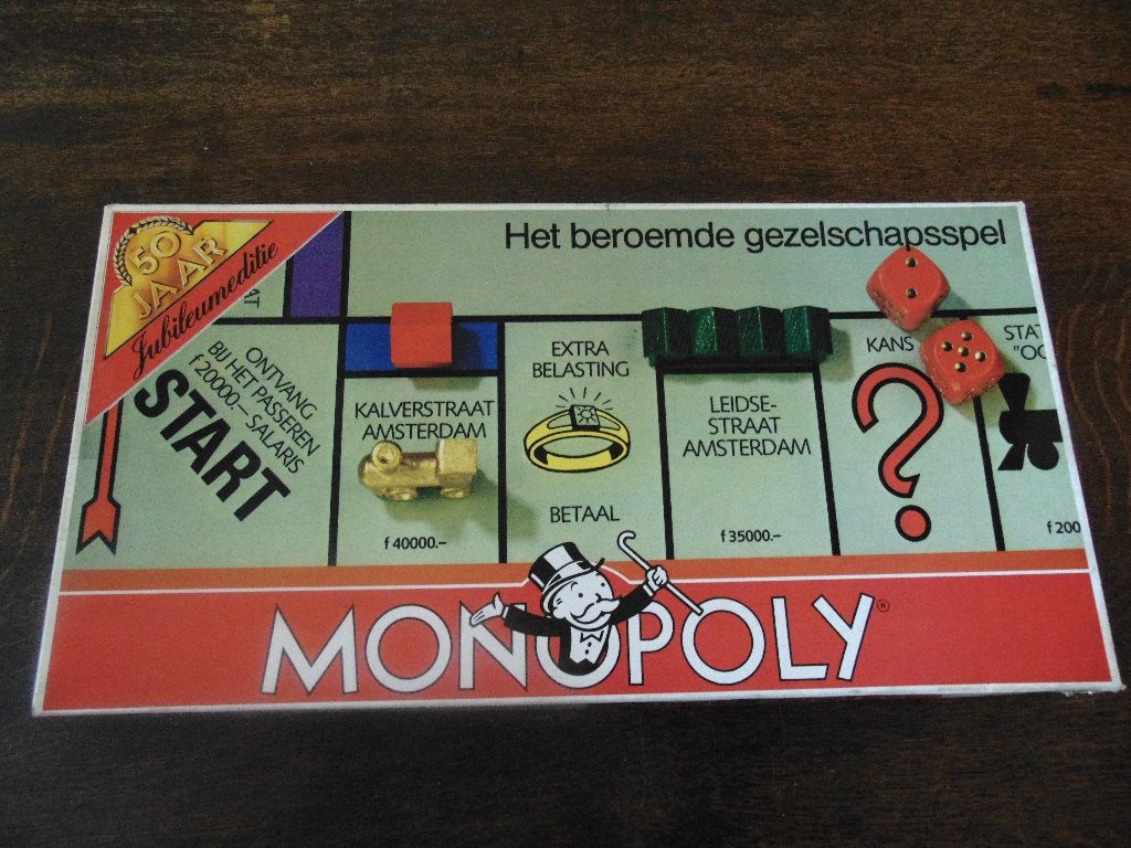 Monopoly Jubileum Editie 50 Jaar Spel van Parker, Hobby en Vrije tijd, Een of twee spelers, Ophalen of Verzenden, Gebruikt, Parker