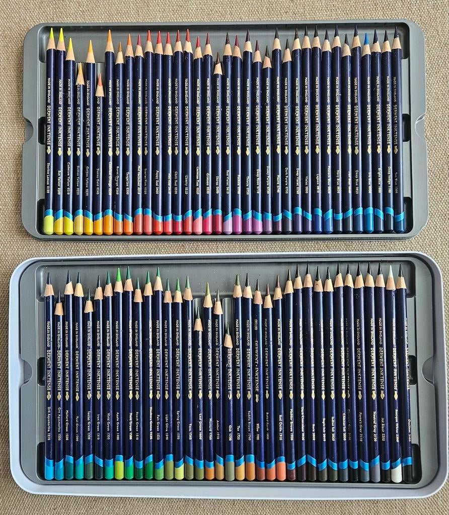 Derwent Inktense Watercolour Potloden 72 stuks in blik, Hobby en Vrije tijd, Ophalen of Verzenden, Potlood of Stift