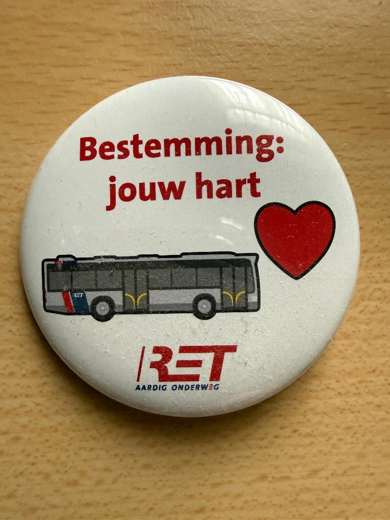 oude RET button, Verzamelen, Ophalen of Verzenden, Tram, Overige typen