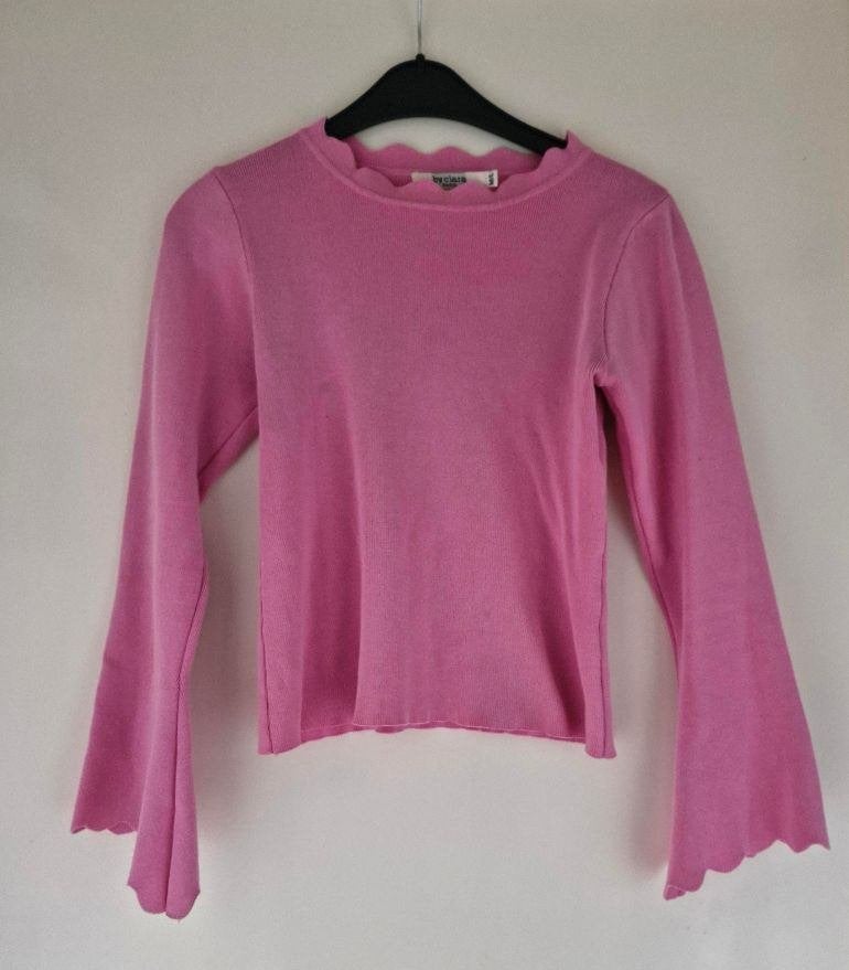 Roze trui met trompetmouwen maat M/L, Maat 38/40 (M), Ophalen of Verzenden, Zo goed als nieuw, By Clara
