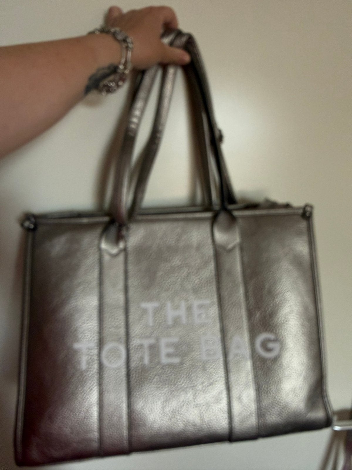 Totebag groot zilver, Sieraden, Tassen en Uiterlijk, Ophalen of Verzenden, Zo goed als nieuw, Overige kleuren, Overige typen