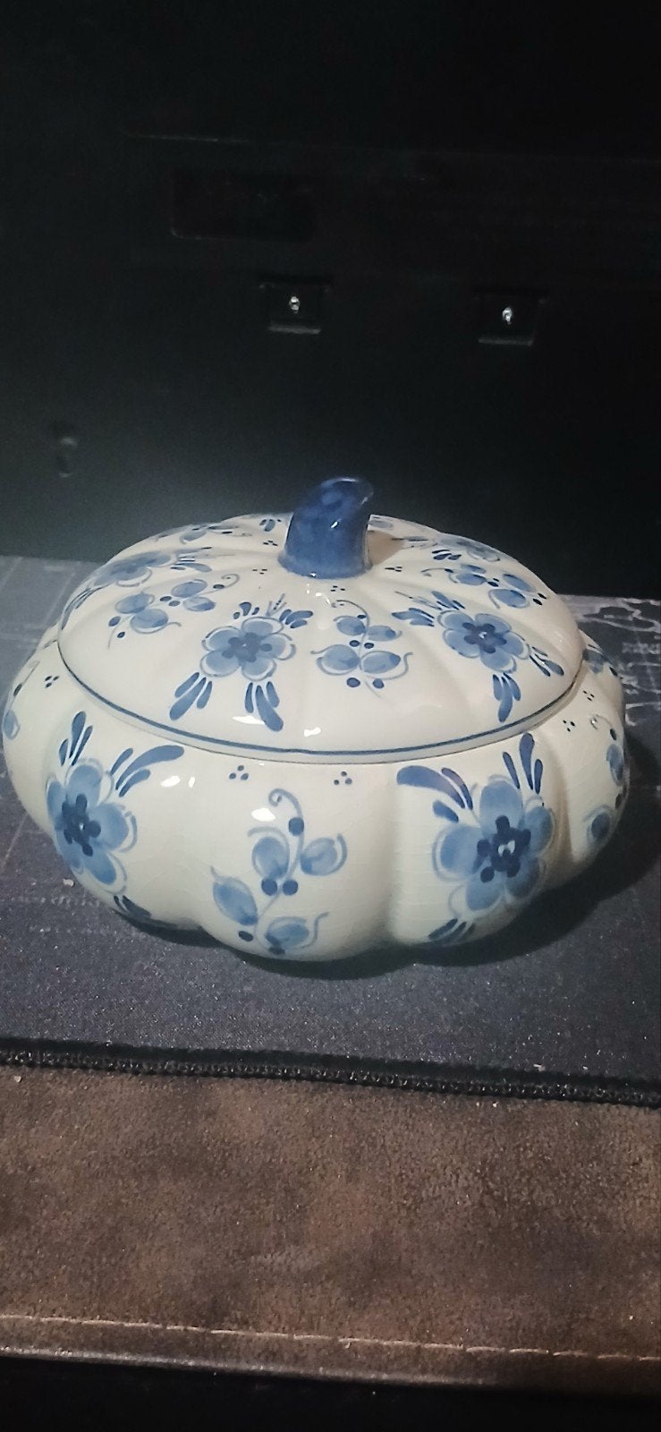 Delfts Blauw Bonbondoosje - Handgeschilderd Holland, Antiek en Kunst, Ophalen