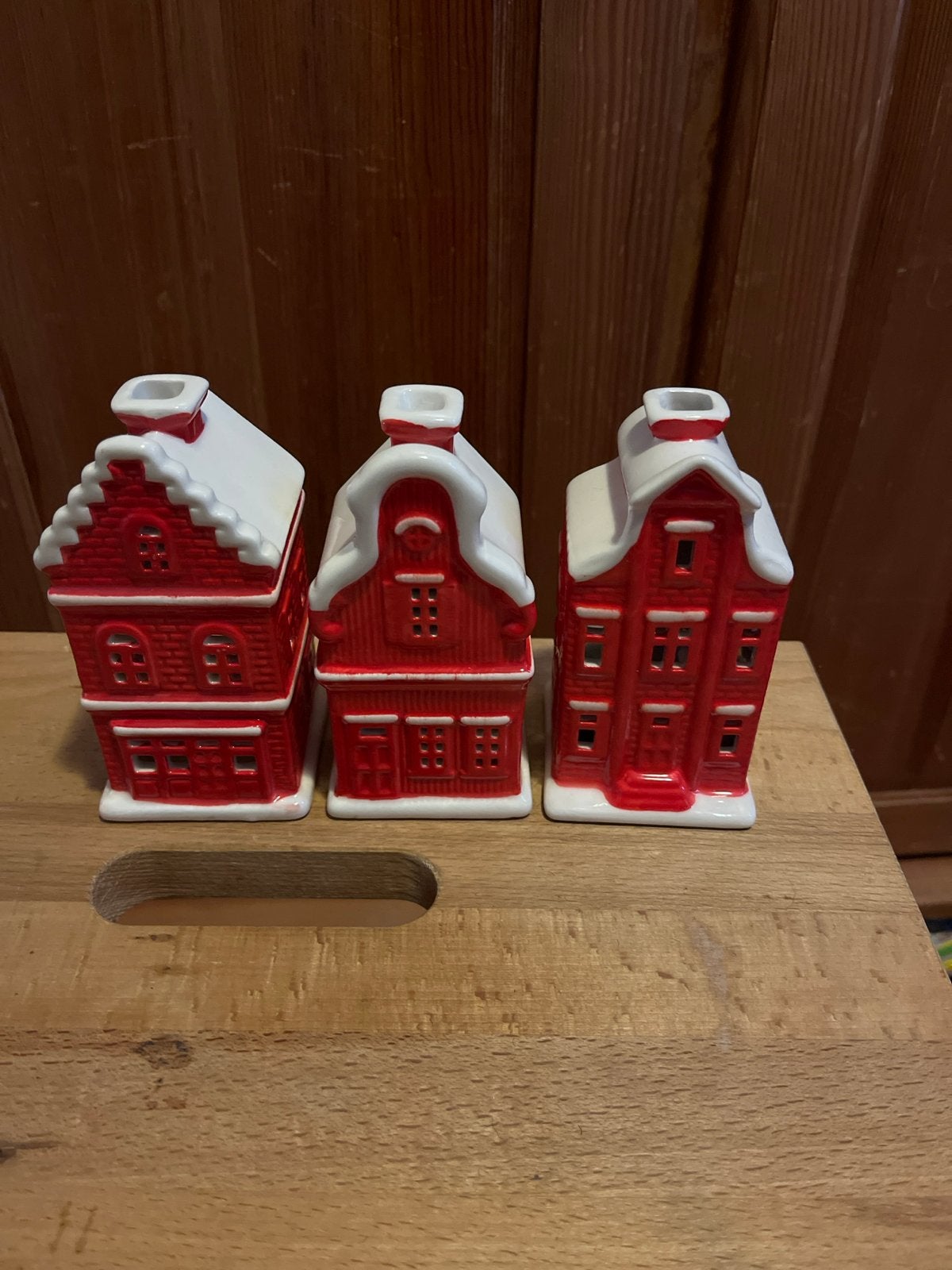 Nationale Postcode Loterij Huisjes - Kerstdecoratie, Ophalen, Vintage, Zo goed als nieuw, Rood