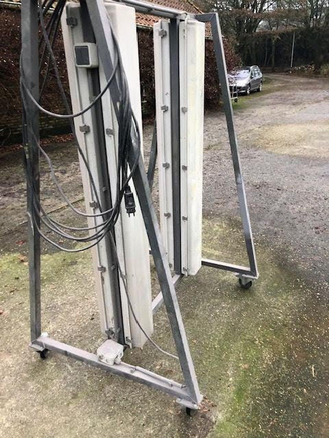 mobiel bouwverlichting frame met 4 dubbele tl bakken, Ophalen, Gebruikt, Lamp