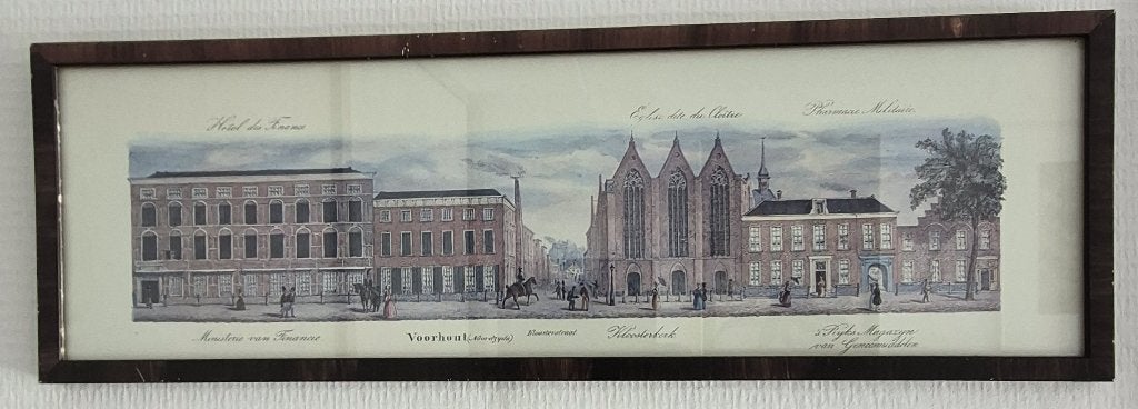 5 Stuks oude ingelijste prenten Den Haag, Antiek en Kunst, Kunst | Etsen en Gravures, Ophalen of Verzenden