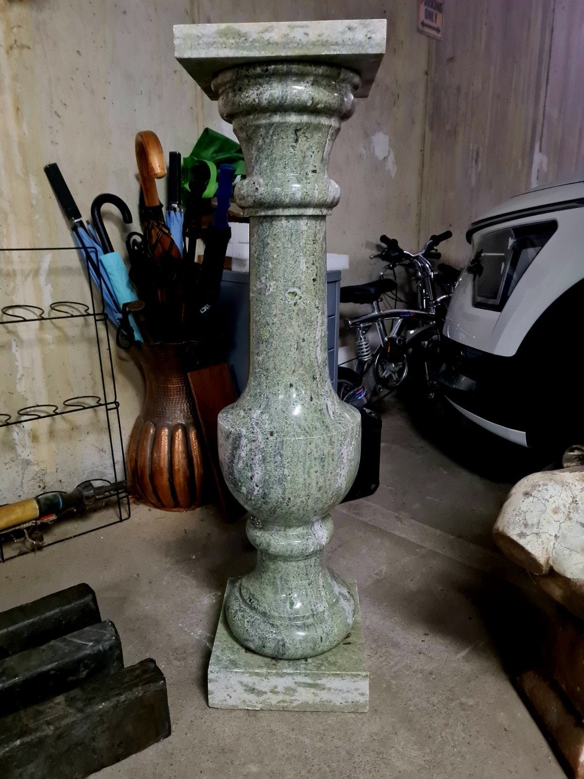 Groen marmeren Piedestal, zuil, Ophalen