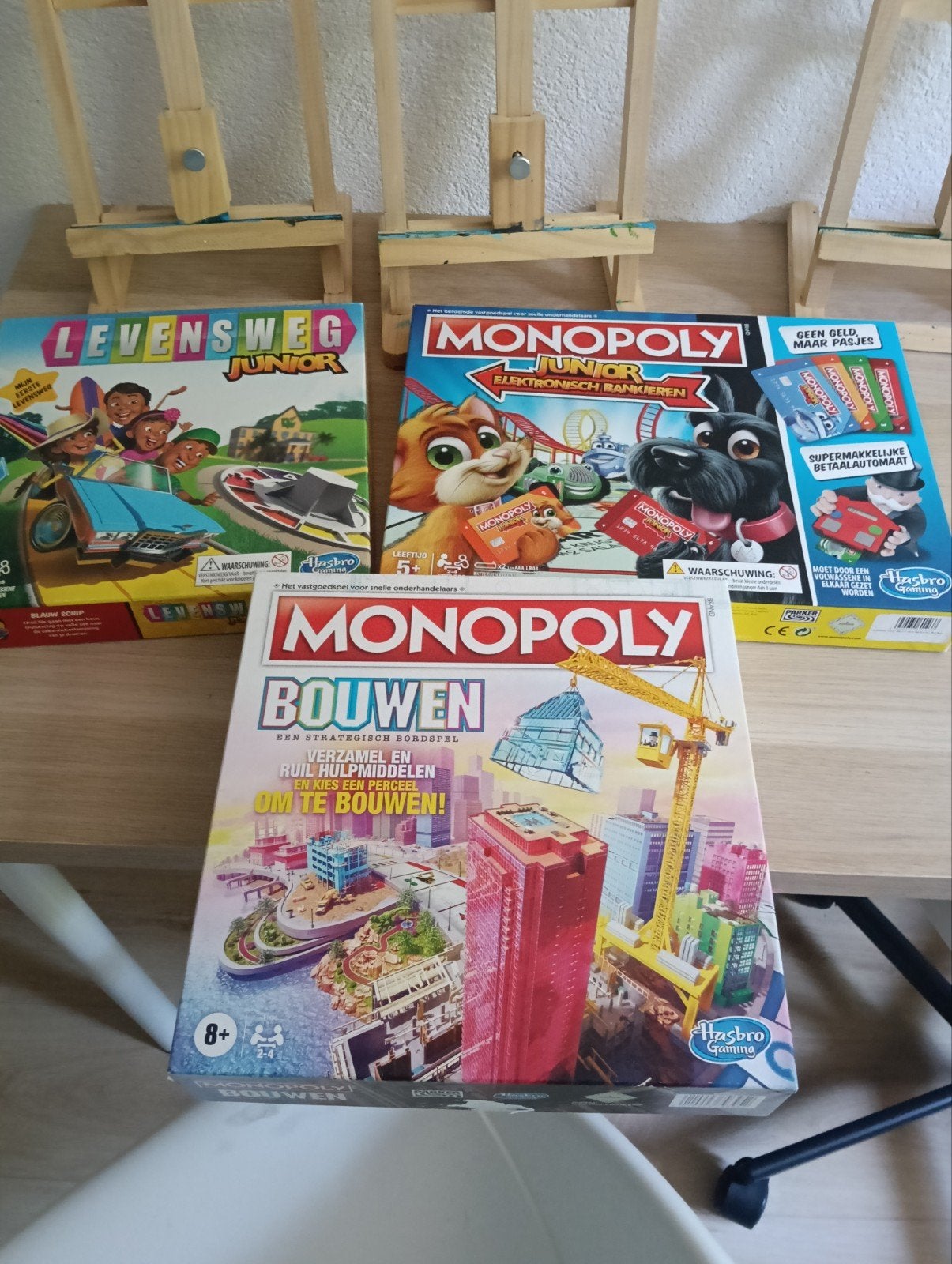 Monopoly Junior, Monopoly Bouwen & Levensweg Junior, Een of twee spelers, Ophalen of Verzenden, Gebruikt, Hasbro