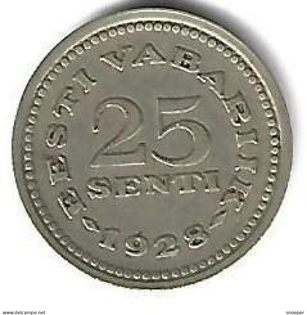 Estonia 25 senti 1928 km9 vf+, Verzenden, Overige landen, Losse munt