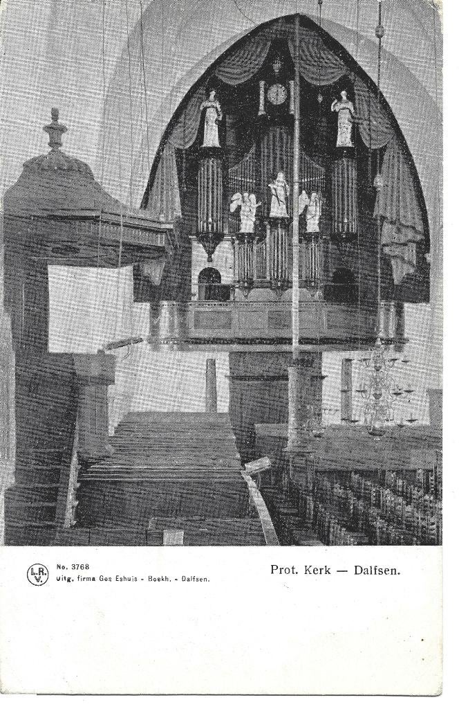 Dalfsen Protestantse Kerk interieur orgel, Ophalen of Verzenden, Voor 1920, Gelopen, Overijssel