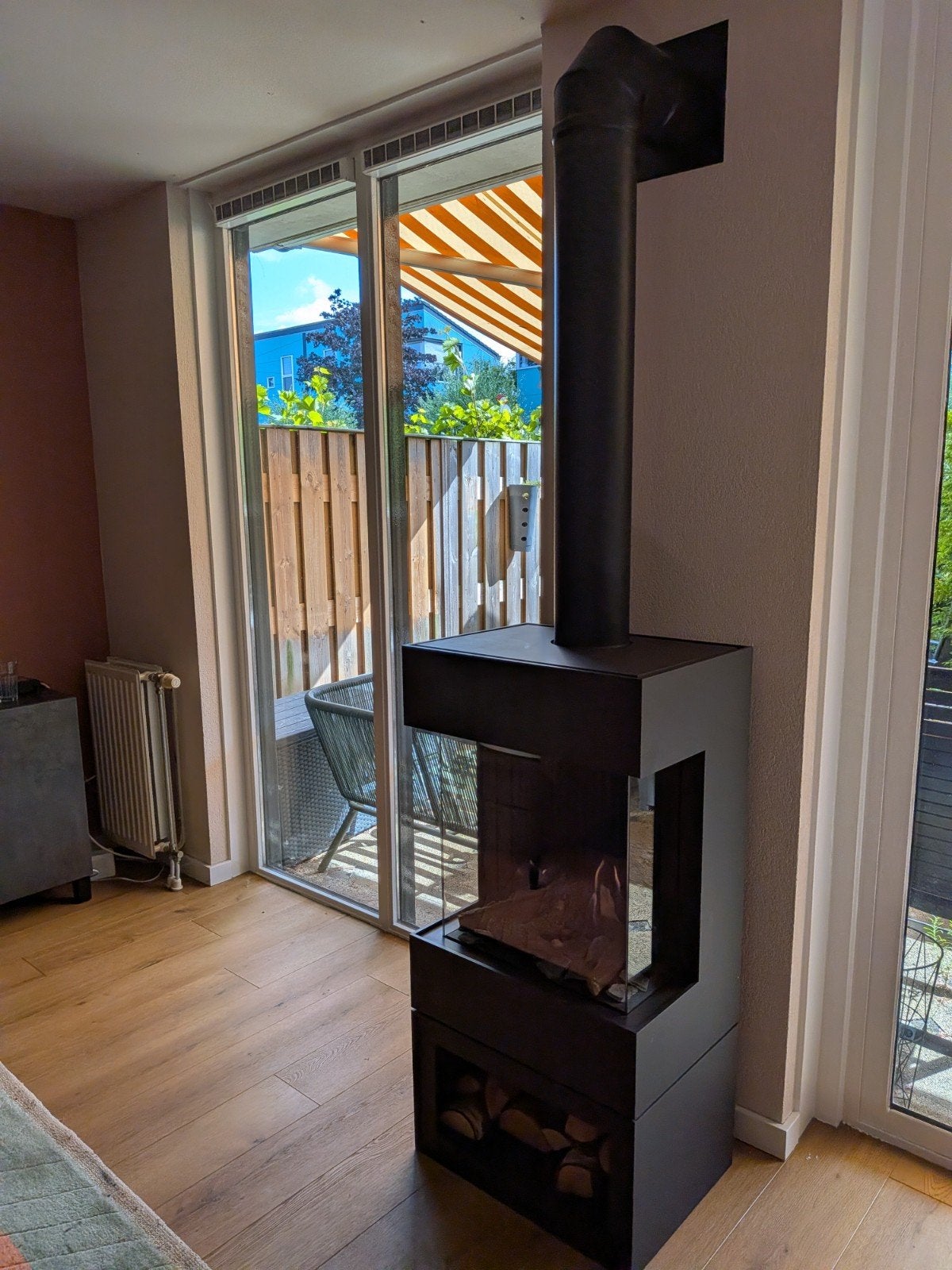 Bellfires Panorama 45-45 gaskachel, Huis en Inrichting, Haarden, Ophalen, Gebruikt, Vrijstaande haard, Gashaard