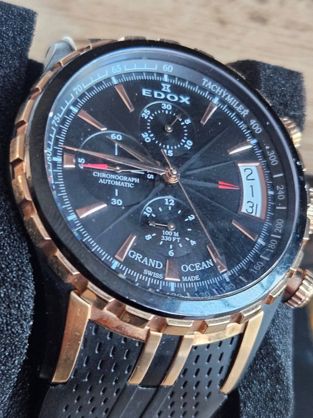 Edox Grand Ocean Chronograaf Automaat 100m - Nieuw, Sieraden, Tassen en Uiterlijk, Horloges | Heren, Staal, Polshorloge, Nieuw