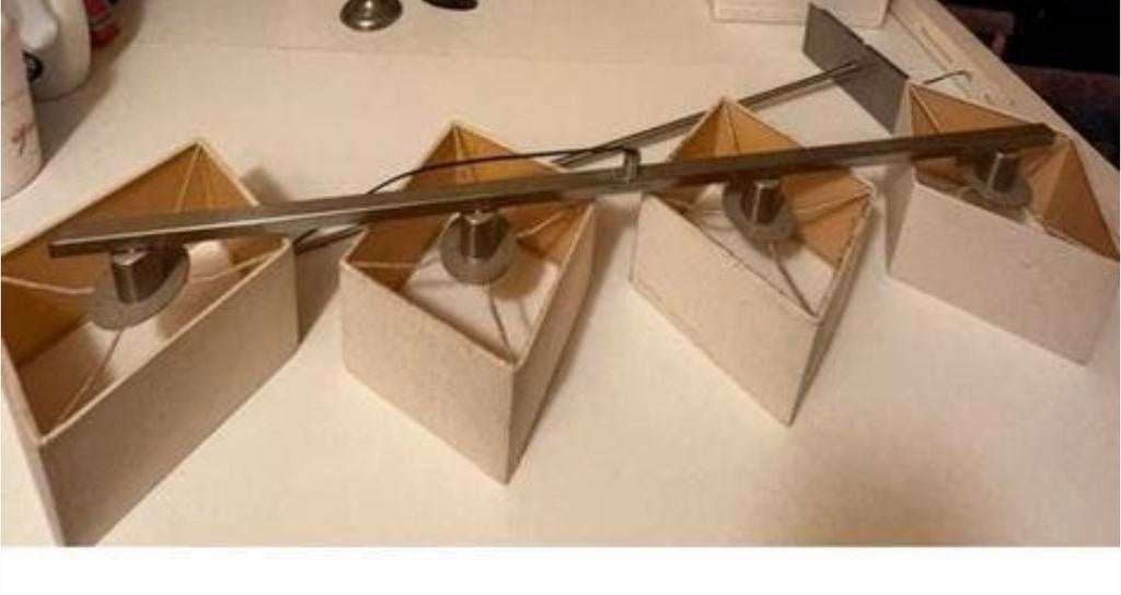 Cremekleurige Eettafel lamp, Ophalen, Gebruikt, Metaal, Modern