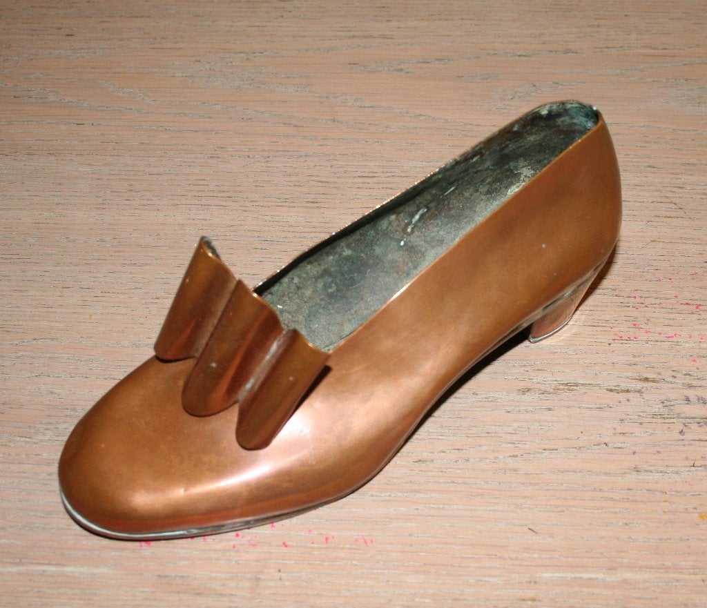 Antieke koperen damesschoen, Antiek en Kunst, Antiek | Koper en Brons, Ophalen of Verzenden, Koper