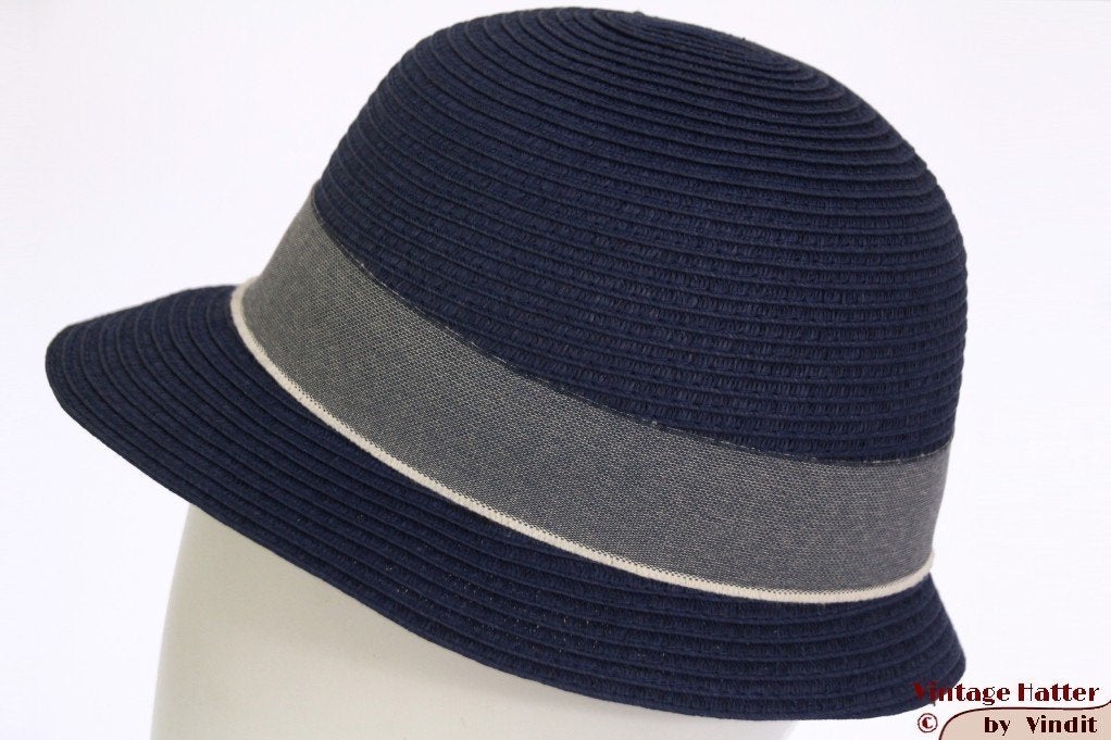 Dames Cloche dophoed Hawkins blauw gecoat papier 54-57 nieuw, Hoed, Hawkins, Nieuw, One size fits all