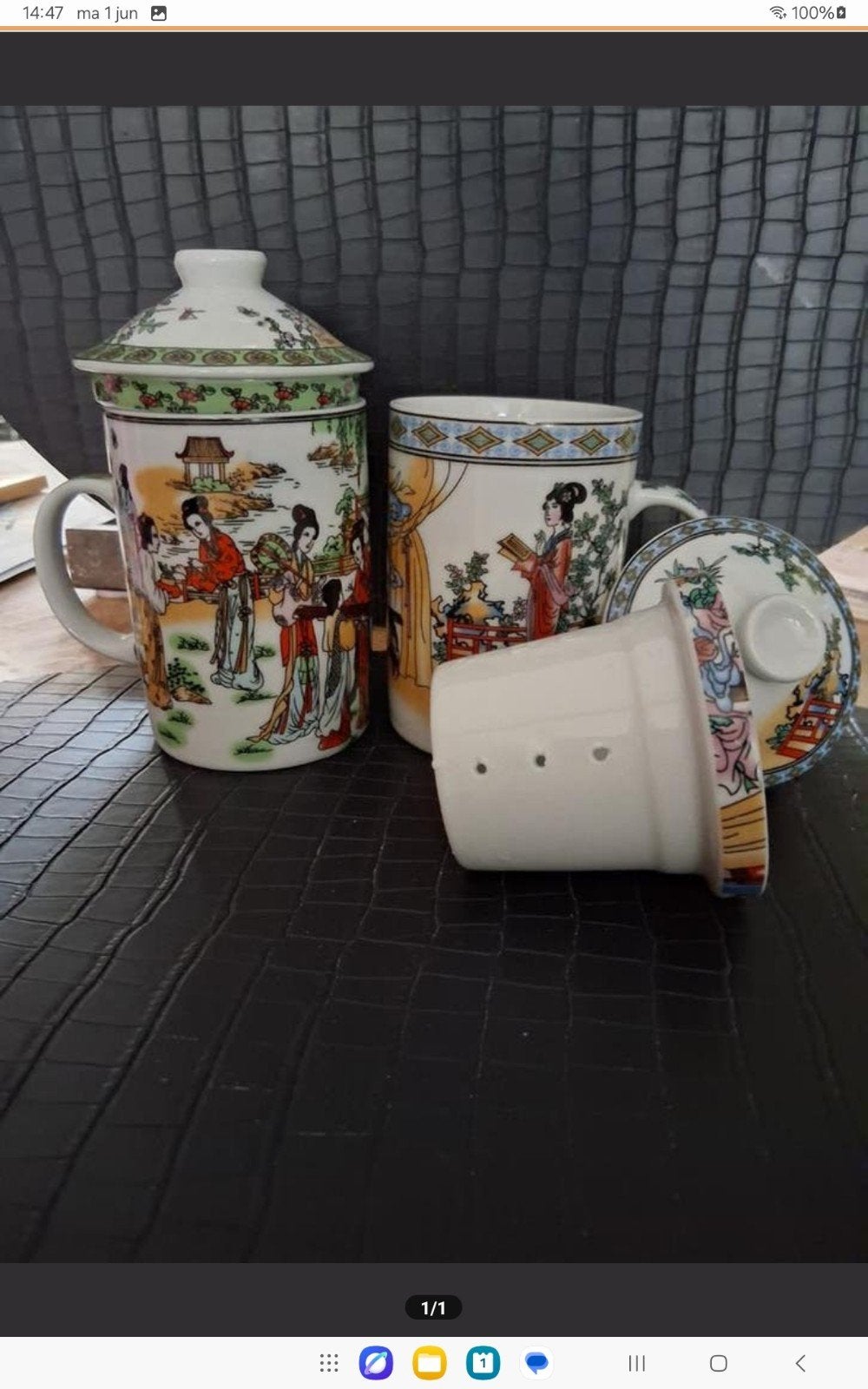 Set van 2 Chinese theemokken met filter en deksel, Aziatisch, Keramiek, Ophalen of Verzenden, Zo goed als nieuw
