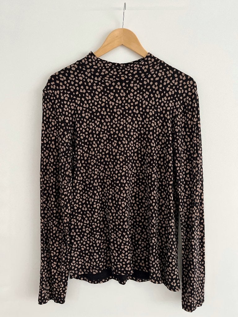 Dunne top print colletje Costes turtleneck longsleeve XL 42, Zwart, Maat 42/44 (L), Ophalen of Verzenden, Zo goed als nieuw