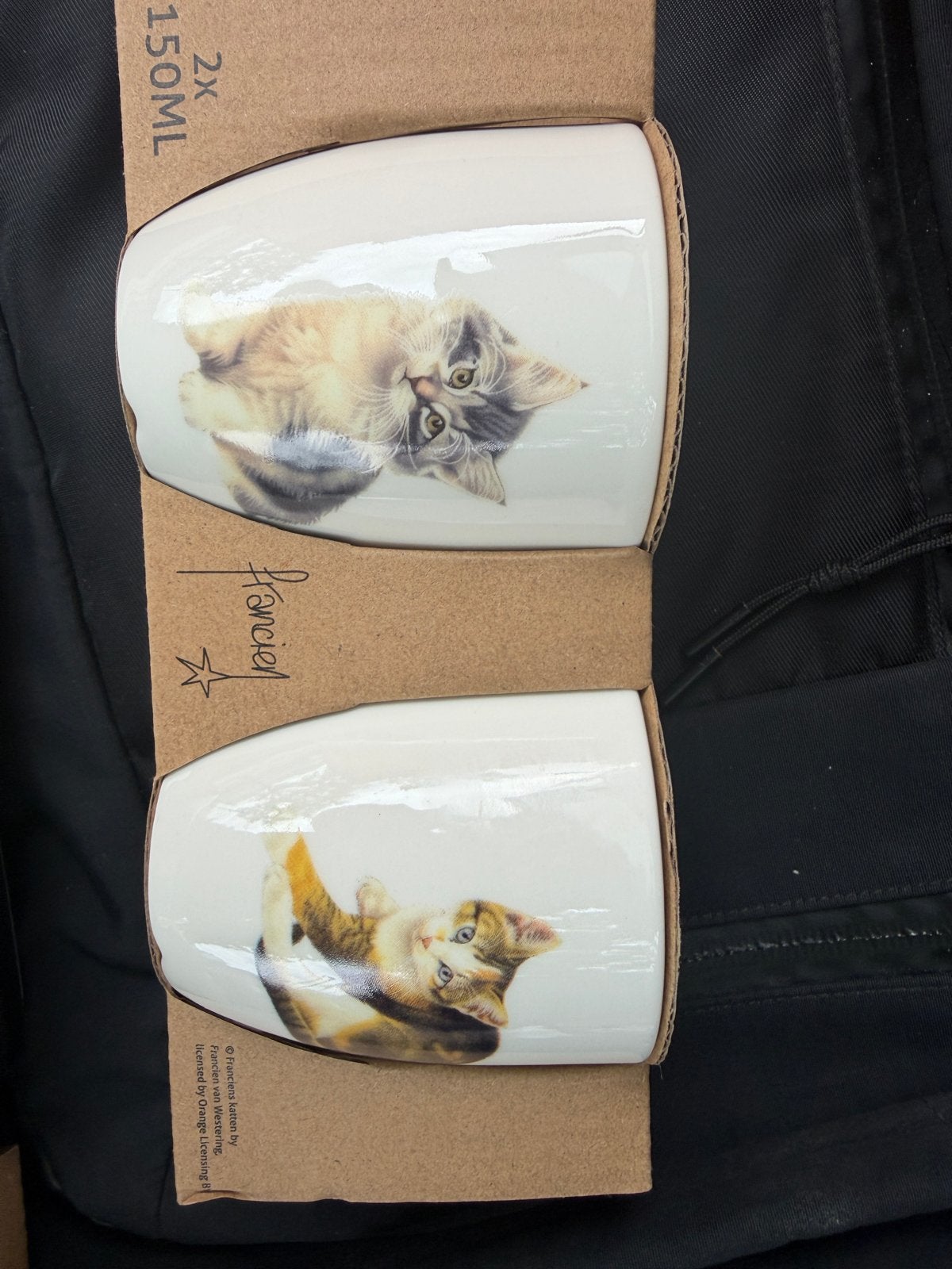 3 sets van 2x 150ml mokken met kattenprint - Franciel, Overige typen, Nieuw, Ophalen of Verzenden, Steen/keramiek