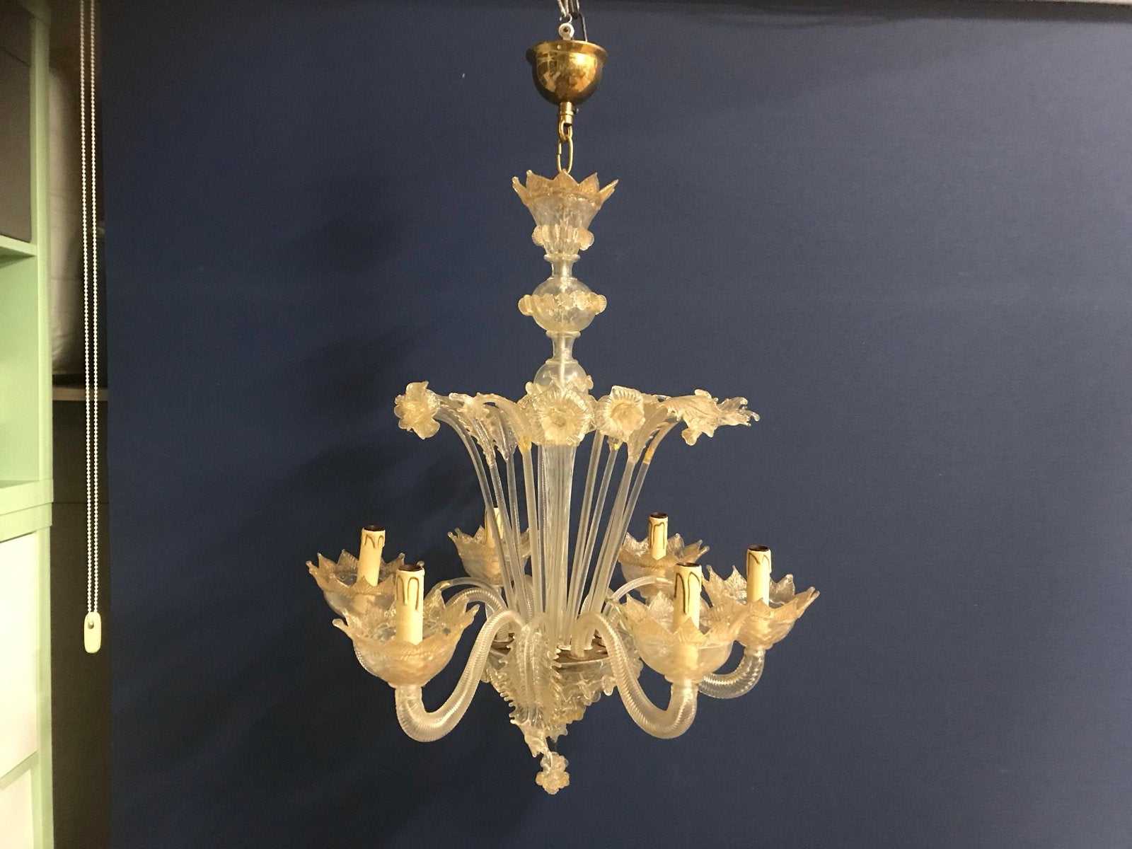 Mooie Italiaanse kroonluchter -  murano glas, Ophalen of Verzenden