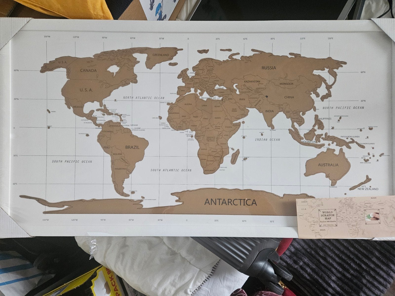 Nieuwe World Scratch Map - Kras je reizen open!, Ophalen of Verzenden