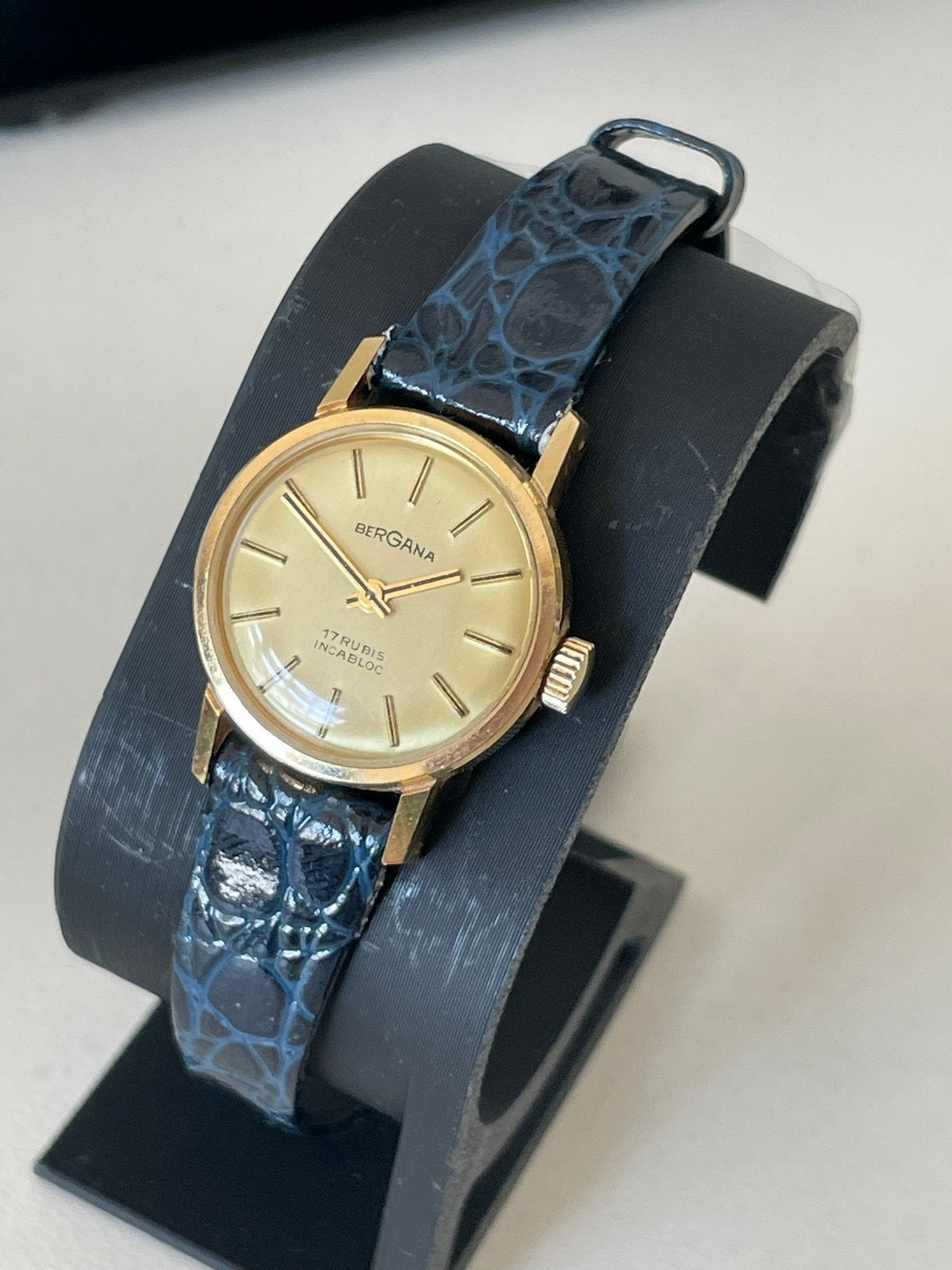 Bergana Automatisch Horloge - 17 Rubis Incabloc, Overige merken, Polshorloge, Ophalen of Verzenden, Goud