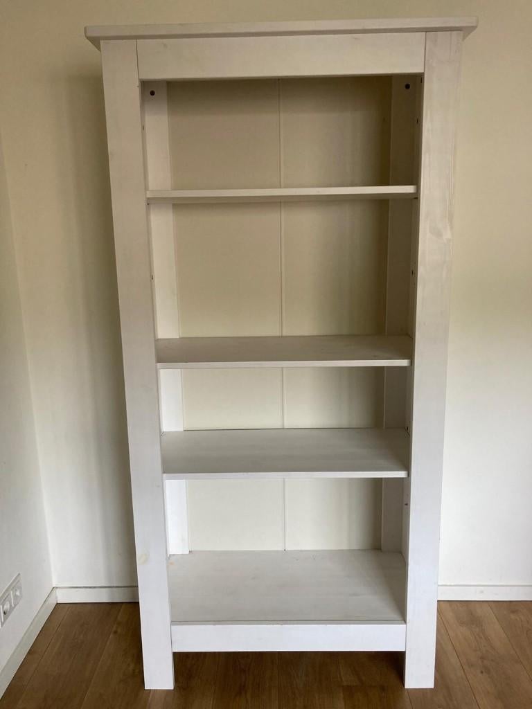 Boekenkast wit hout, Ophalen, Met plank(en), Gebruikt, 50 tot 100 cm